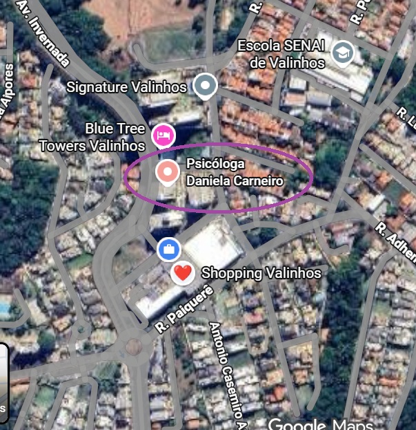 Endereço consultório da Psicóloga Daniela Carneiro