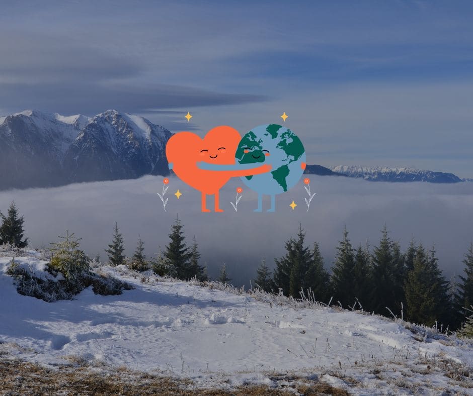 coração e mundo se abraçando em outro país