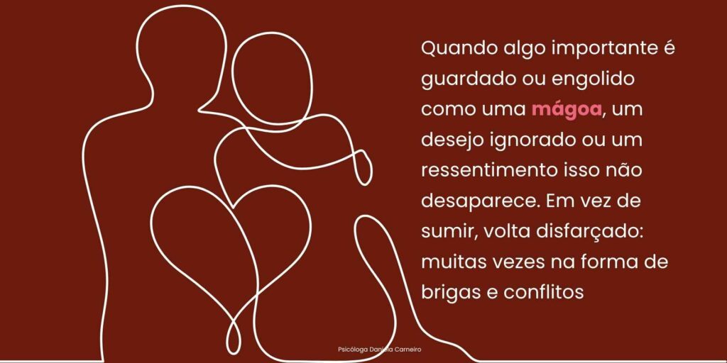 casal em forma de desenho e texto sobre mágoa