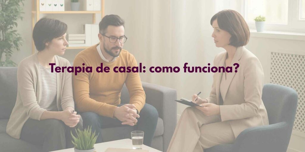 Casal fazendo terapia com psicóloga